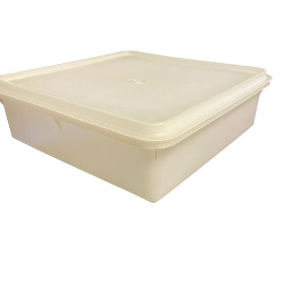 Vintage Tupperware Snack n Store Storage Container Sheer Lid 514 515 Square 9" - Picture 5 of 9